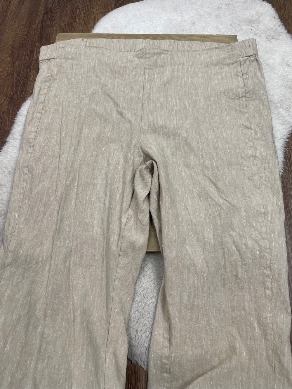 J.Jill Tan Linen Blend Stretch Ankle Pants - Picture 3 of 5